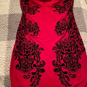 Red dress   Built in bra. Strapless new with tag
